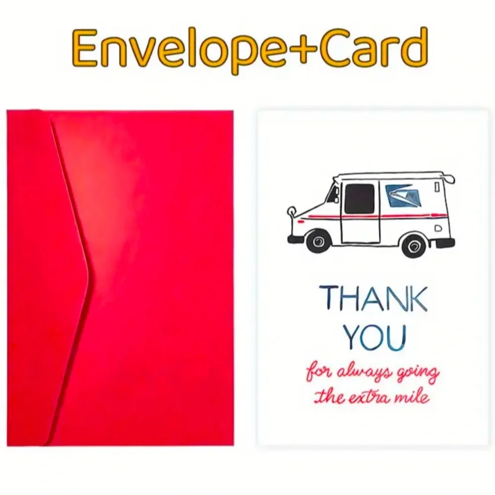 Card, Mailman/Mail Person/Mail Lady THANK YOU Card with Envelope, NEW